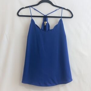 J.Crew Blue Scalloped Edge Lined Spaghetti Strap Top Size 8
